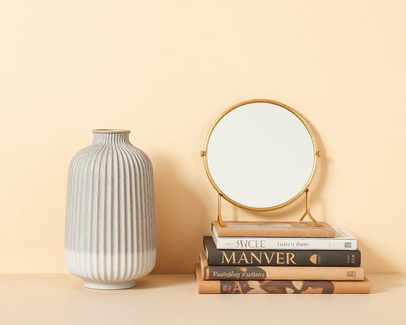 Ribbed Vase & Mirror